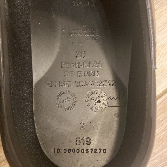 BIRKENSTOCK PROFI BIRKI POLYURETHANE BLACK CLOG SHOES WOMENS SZ 7 MENS SZ 5 - Picture 5 of 14